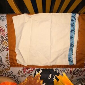 Tory Burch Cream and Blue Travel Bag